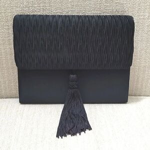 Vintage Sears Black Tassel Evening Shoulder Bag Clutch NWT
